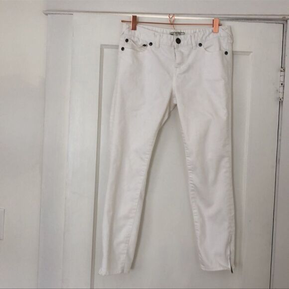 Free People White Zipper Ankle Skinny Jeans 27 - Picture 2 of 8